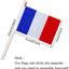 Banderas mano Francia 5x8pulg pack 12