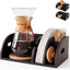 Chemex Caddy 3en1 con alfombrillas corcho bambú negro