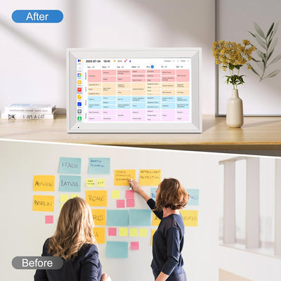 Calendario digital pared 15.6pulg pantalla tactil 64GB blanco
