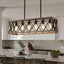 Lámpara comedor estilo granja 6 luces colgantes roble negro