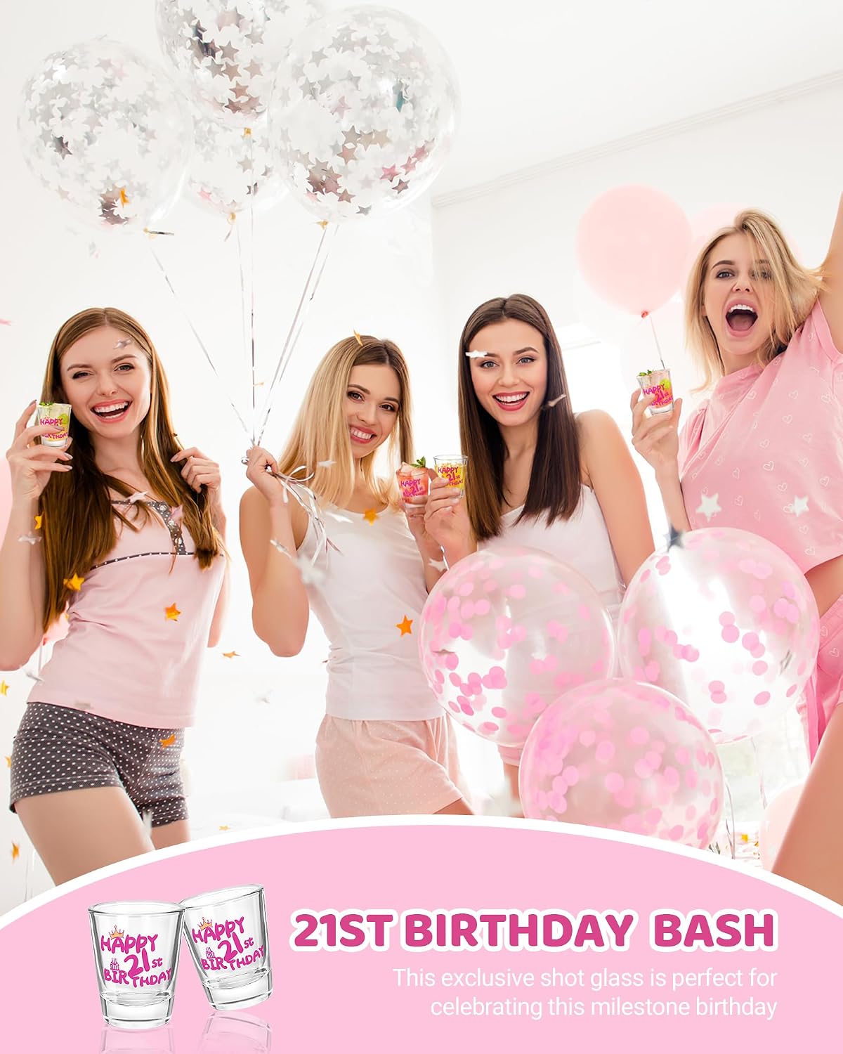 Vaso chupito 1.75oz para mujer cumpleaños 21 set 2