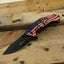 Cuchillo plegable resorte hoja recta negro 4.75"
