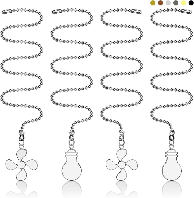 4 Cadenas Ventilador Techo 12pulg Color Plateado