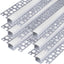 Perfil LED aluminio empotrar yeso 1m set 6 difusor lechoso