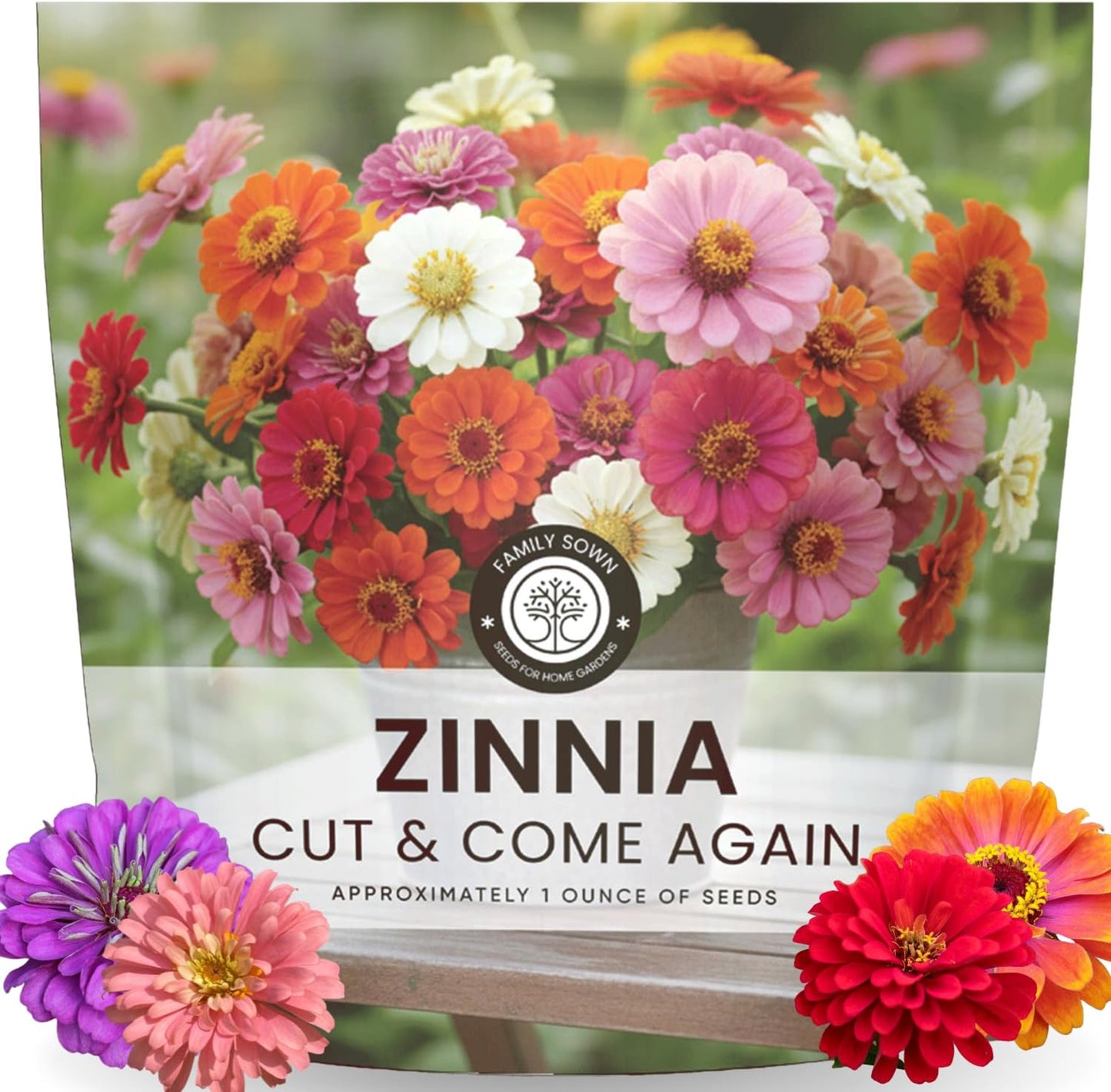 Semillas Zinnia 4000 bolsa 1oz