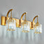 Lámpara tocador cristal K9 3 luces dorado para baño