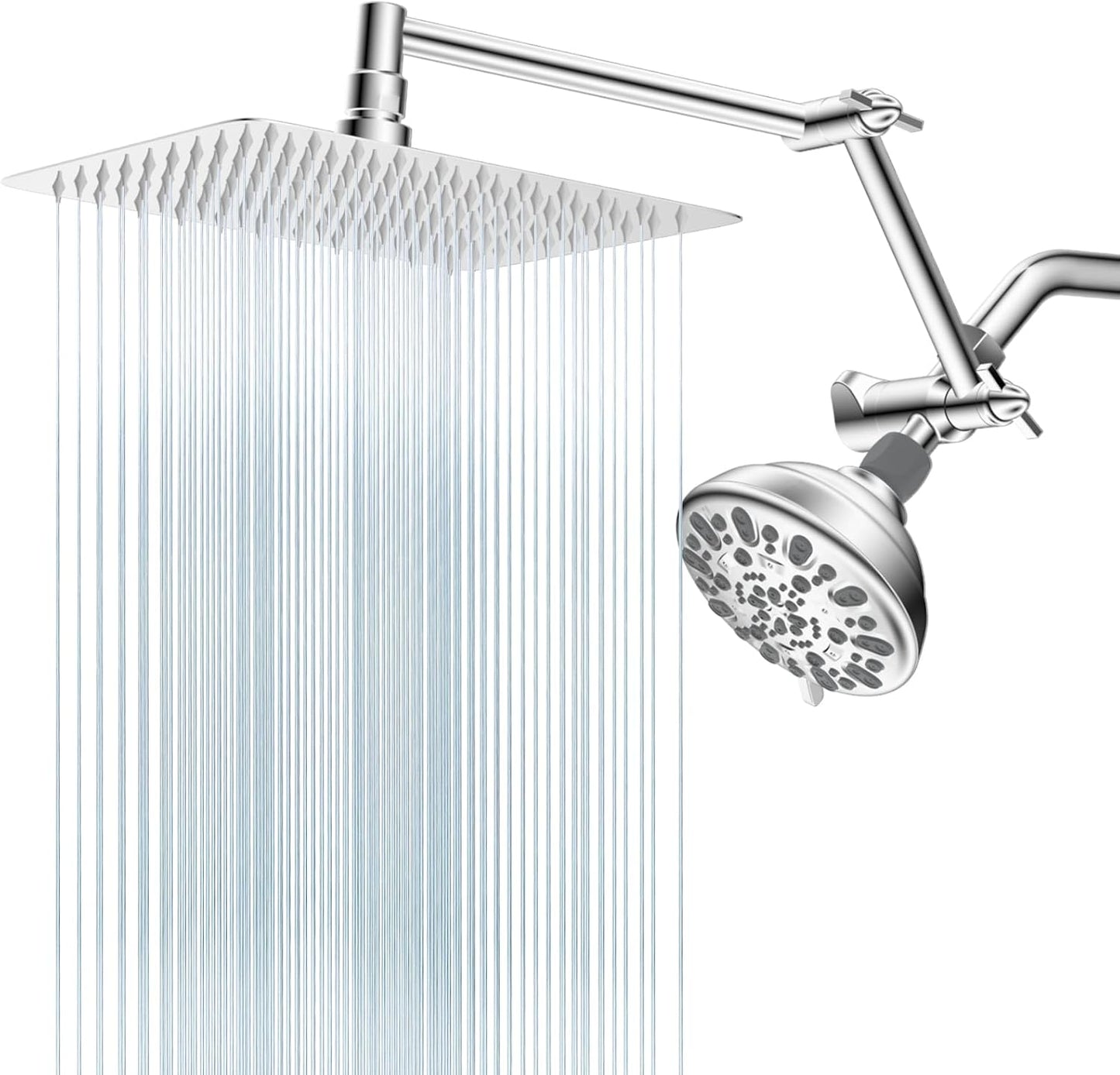Cabezal ducha metal 10pulg con brazo 16pulg 7 modos cromo