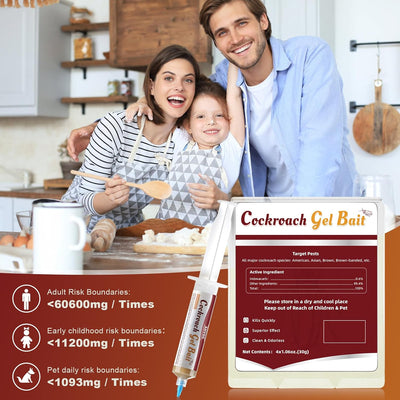 Cebo gel para cucarachas interiores exteriores 4 tubos