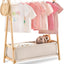 Perchero ropa niños con caja almacenamiento bambú