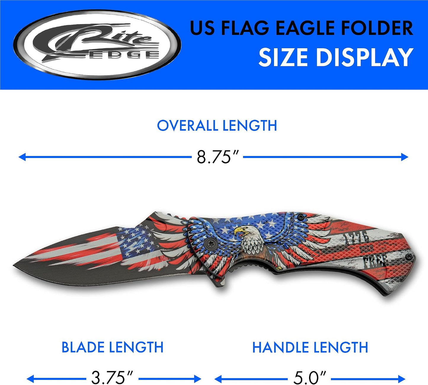Cuchillo plegable abierto asistido bandera EE.UU.