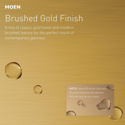 Brazo ducha curvado brida pared oro cepillado
