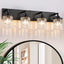 Lámpara tocador 4 luces cristal moderno negra rústica