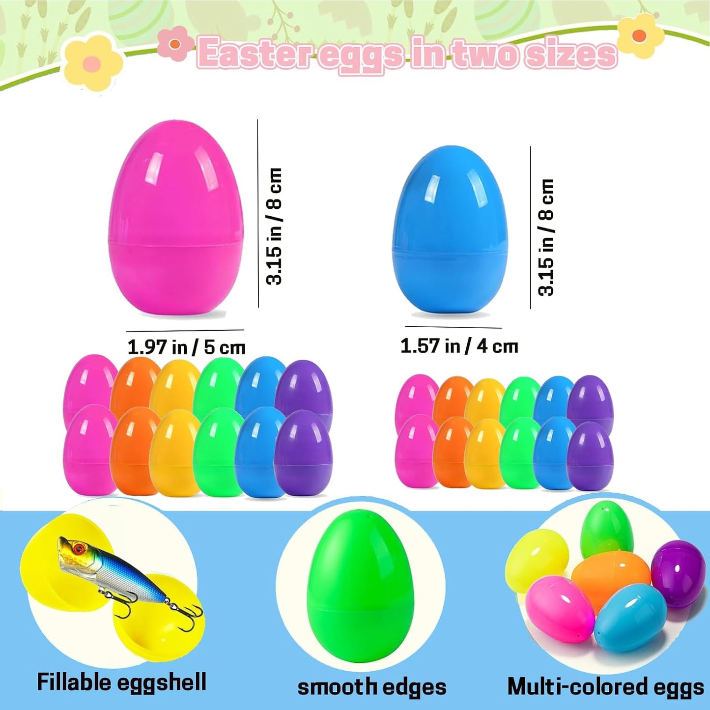 Set 24 huevos Pascua con señuelos pesca reales
