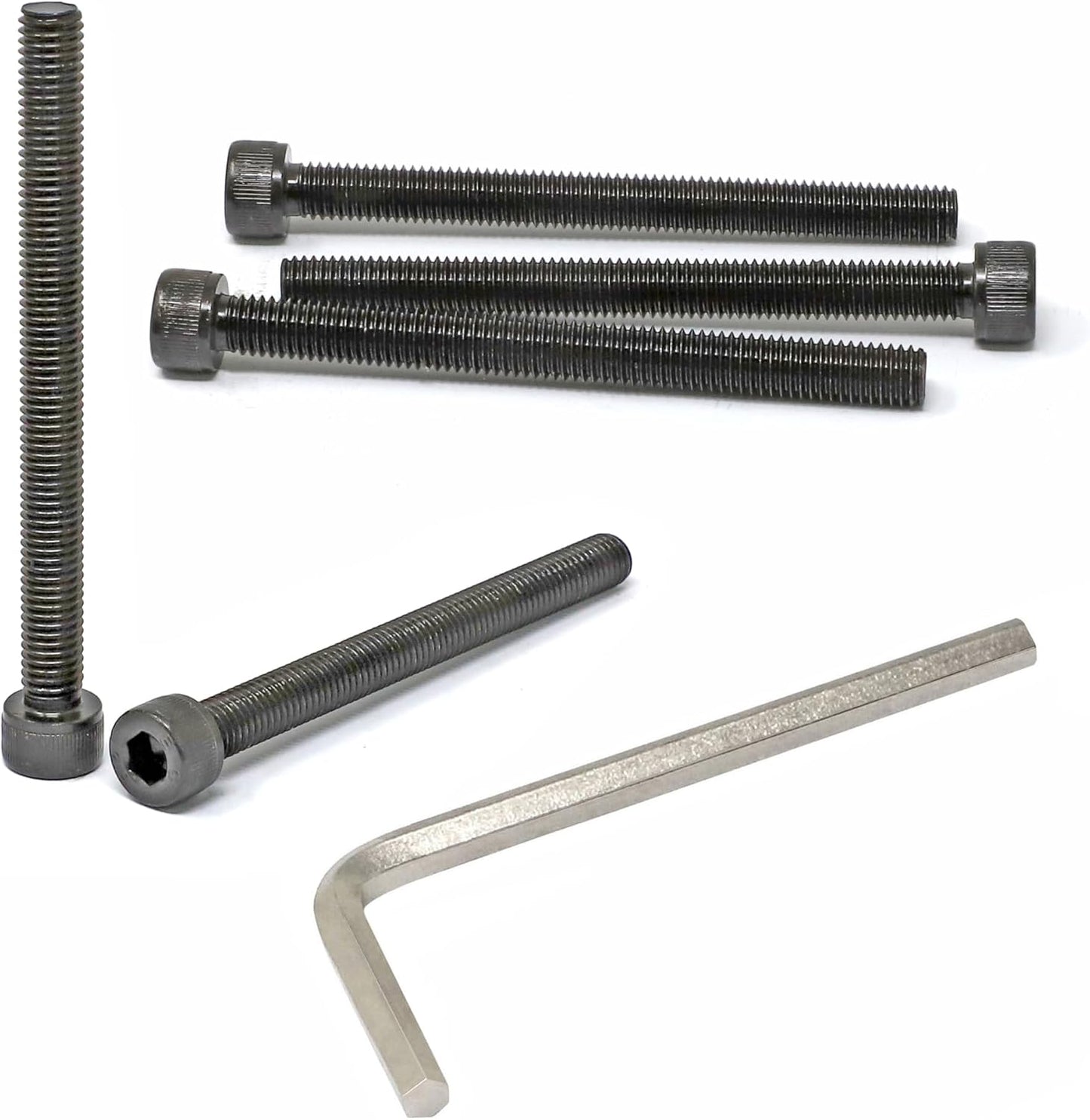 Juego 5 tornillos hex M8x90mm acero aleación 12.9 negro