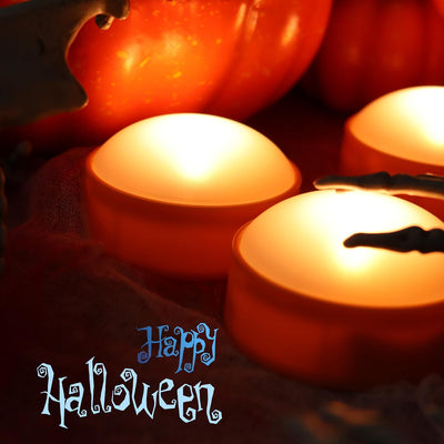 8 Faroles Calabaza Halloween LED con Control Remoto