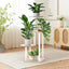 Soporte para plantas 4 niveles metal blanco y madera sala