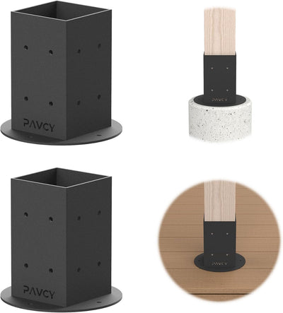 Base poste alta resistencia para pérgola anclaje valla 2 negro