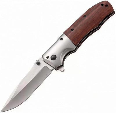 Navaja bolsillo acero inox 3.23pulg mango madera