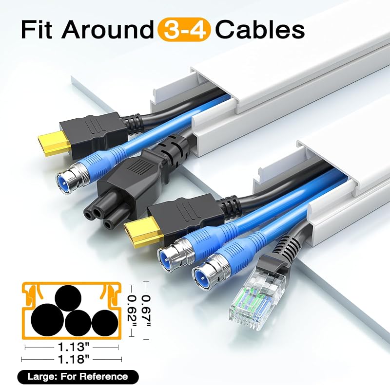 Ocultador cables TV 315" para 3-4 cables pared