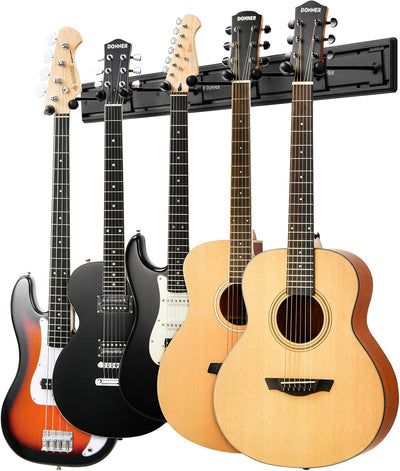 Estante pared para guitarra múltiple con 5 ganchos ajustables