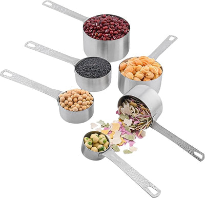 Set taza y cucharas medidoras acero inox 18/8 con nivelador