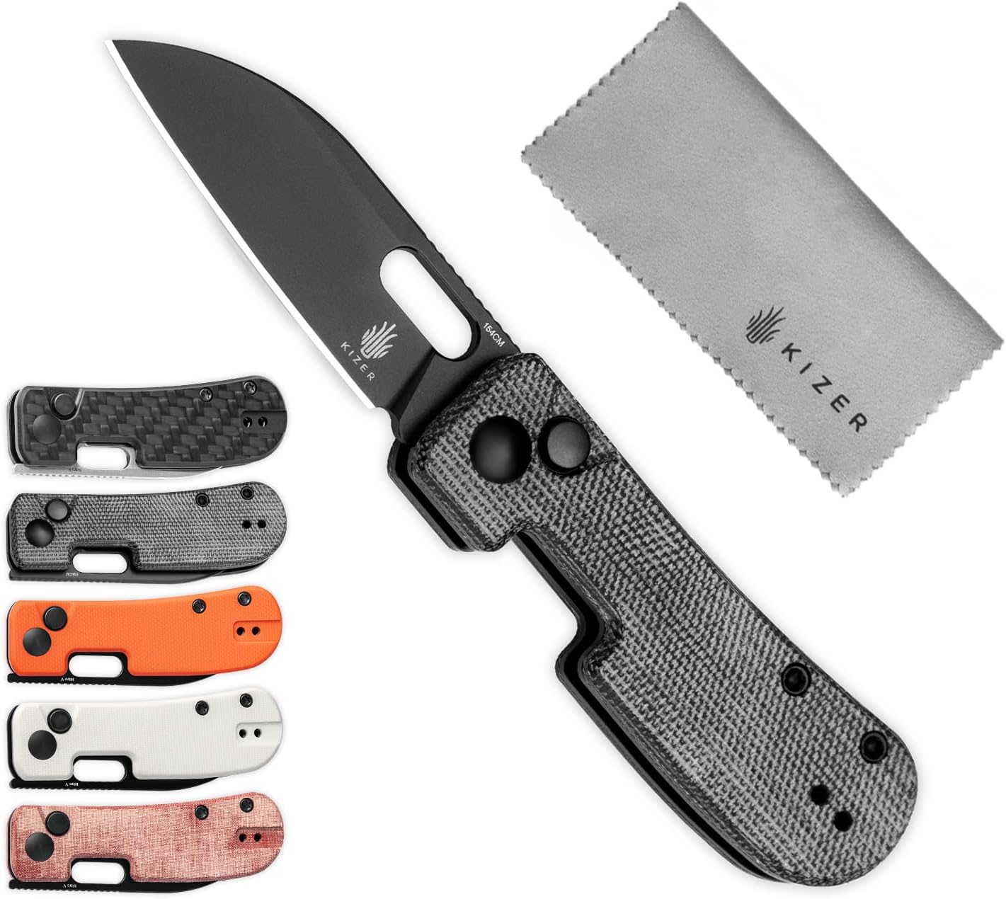 Cuchillo plegable EDC hoja 2.3" acero 154CM mango Micarta