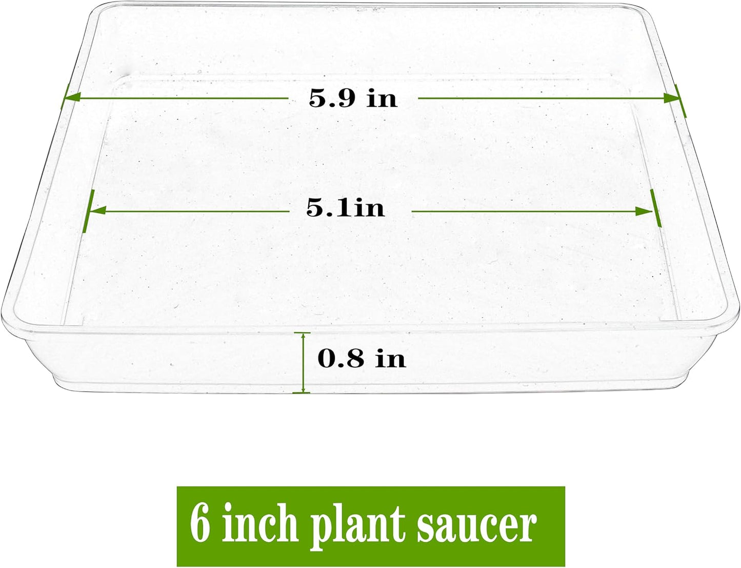 Platillo cuadrado para plantas 6pulg set 5 plástico drenaje