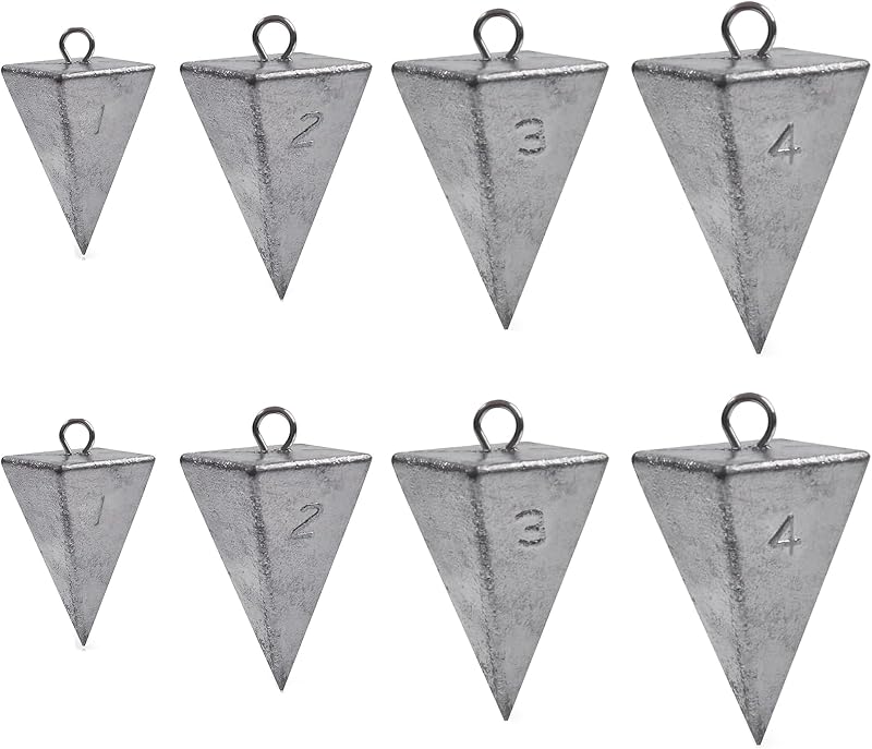 Pesas de pesca piramidales para agua salada 1-8 oz