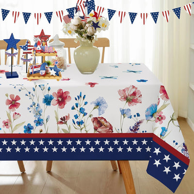 Mantel rectangular 60x84pulg patriótico EE.UU. lavable fiestas