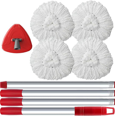4 Cabezales trapeador O-Cedar comp 30-58pulg microfibra blanco