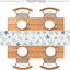 Camino mesa temática oceánica conchas azul y blanco 72x13pulg