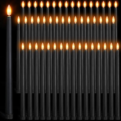 Set 48 velas cónicas plástico luz parpadeante amarilla