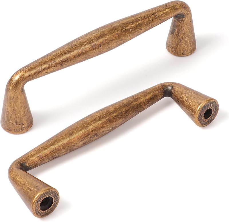 10 Tiradores Latón Antiguo 3" para Cocina Cajón