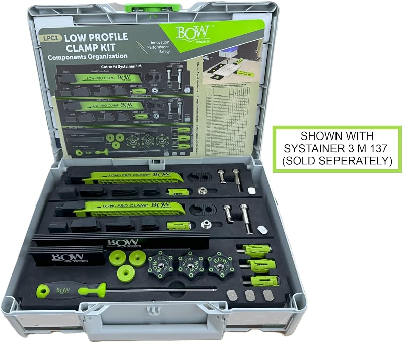 Kit sujeción perfil bajo CNC T-Track con abrazaderas