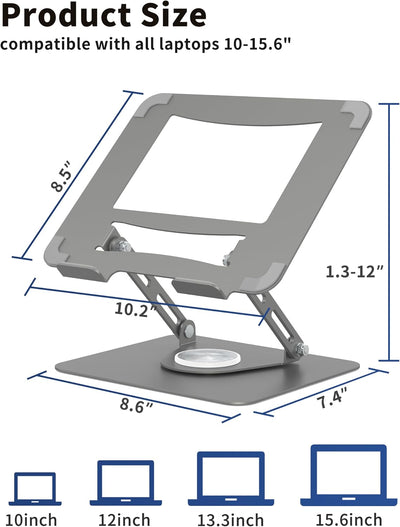 Soporte escritorio base giratoria 360° ajustable 10-15.6pulg