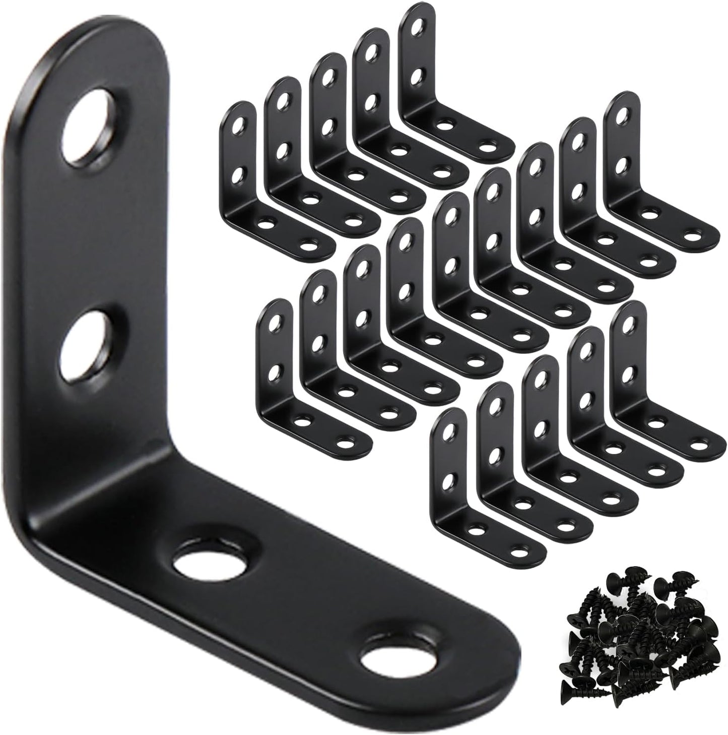 20 Soportes Pared Acero Inox 1.57pulg Metal Negro