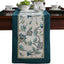Mesa terciopelo floral verde azulado decoración cocina