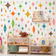 Adhesivos estrellas pared vintage mid century para niños oficina