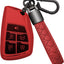 Funda llavero Chevy GMC TPU cuero 5 botones D rojo