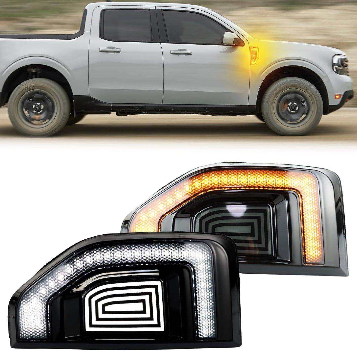 Luz LED DRL secuencial ámbar 2en1 para Ford Maverick