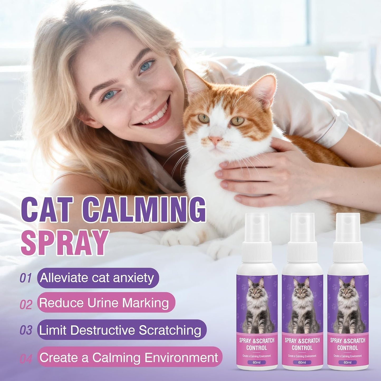 Spray calmante para gatos con feromonas reduce estrés y arañazos