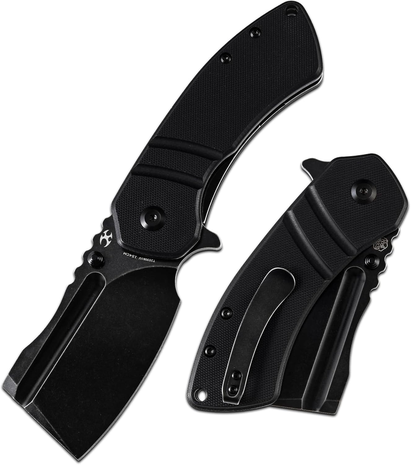 Cuchillo plegable camping hoja 154CM mango G10 negro
