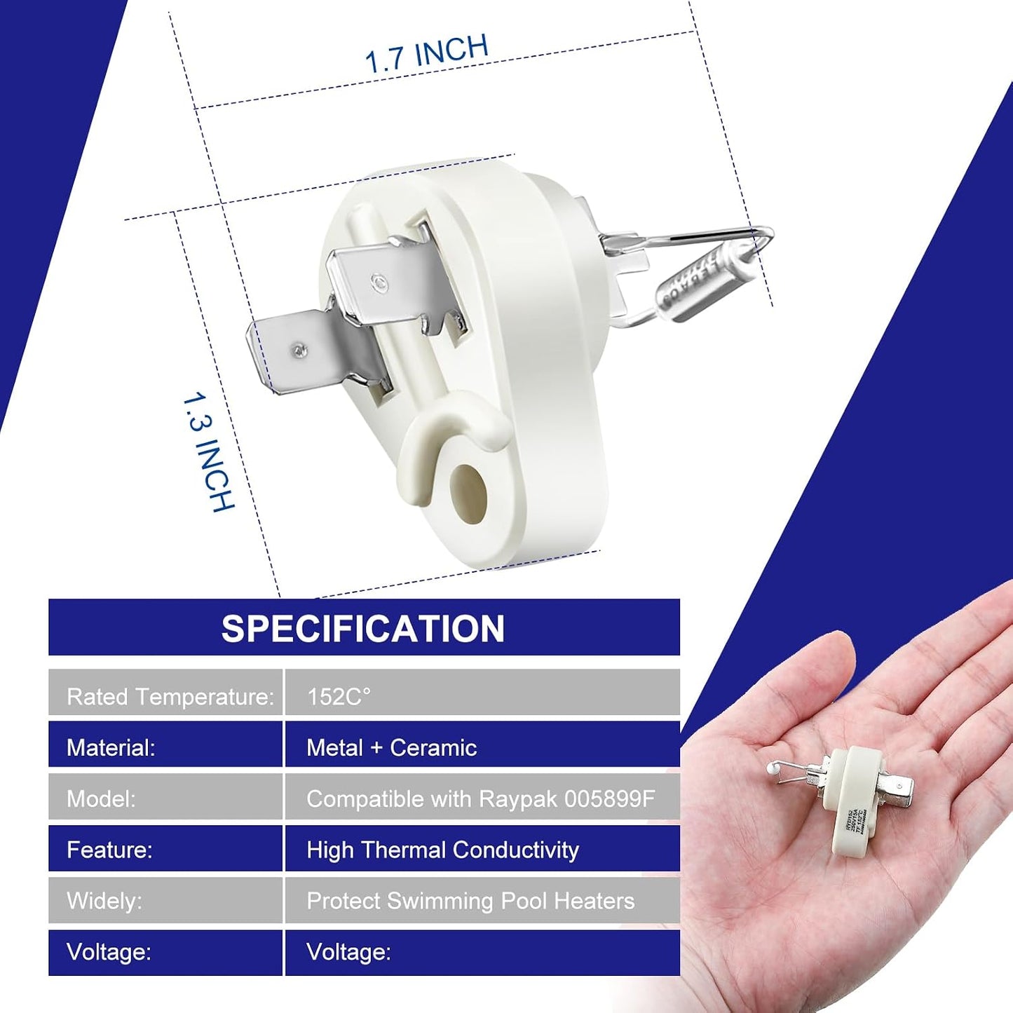 Kit fusible térmico 152°C para calentador piscina Raypak