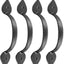 4 Manijas hierro forjado negro 6.7pulg con accesorios