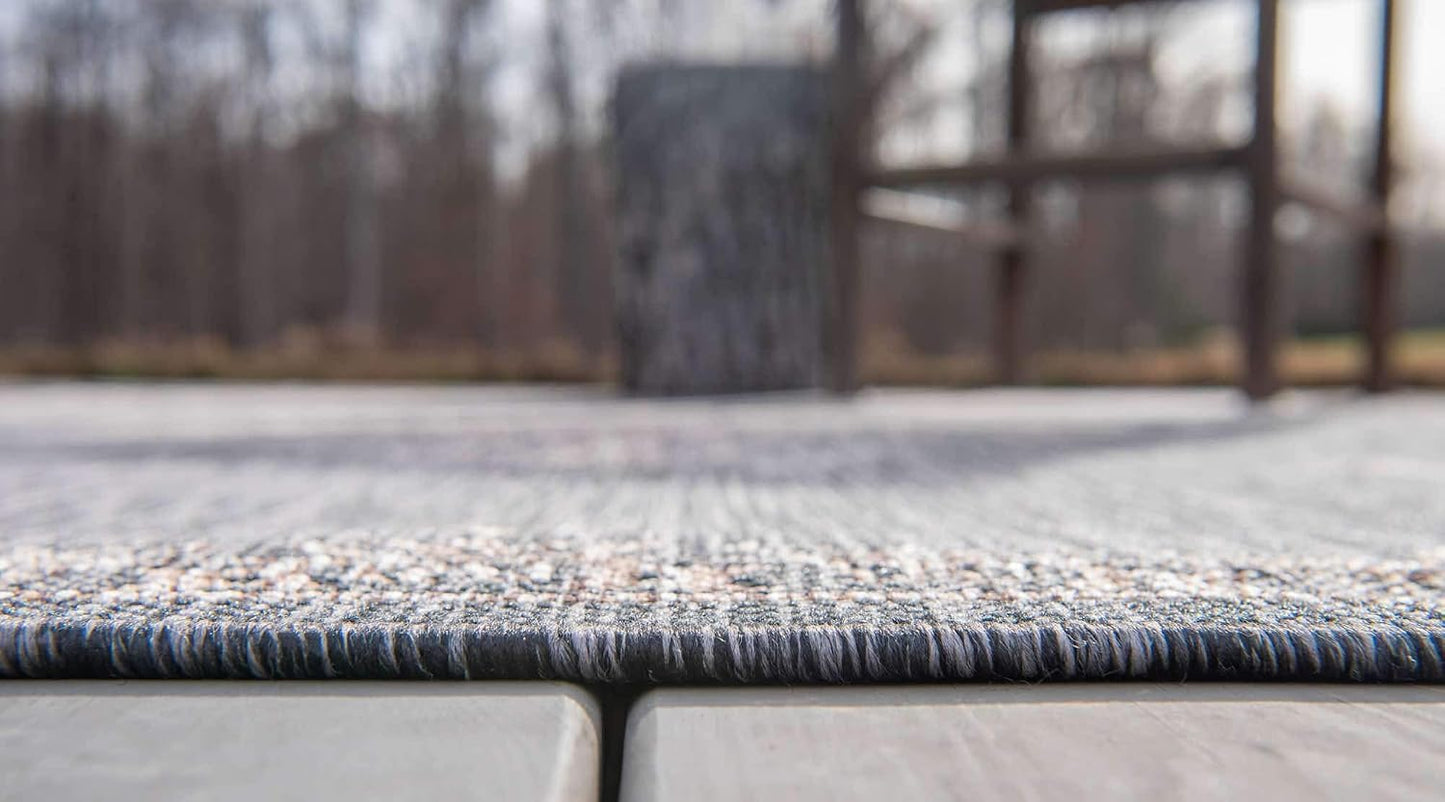 Alfombra área corredor 2x6ft gris carbón/natural