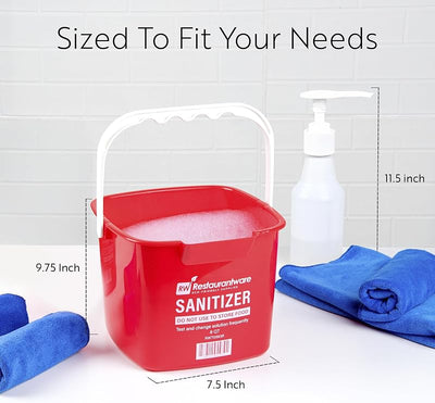 Cubo limpieza 8qt plástico rojo con boquilla asa