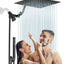 Cabezal ducha lluvia 10pulg metal rociador mano alta presi