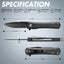 Cuchillo táctico plegable G10 D2 para hombre mujer aire libre