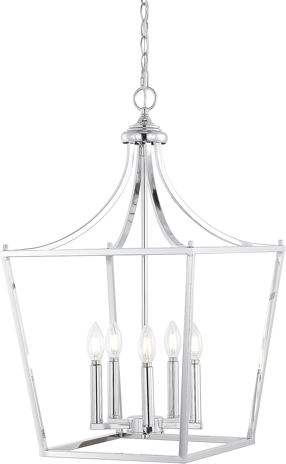 Linterna colgante hierro cromado 16pulg Midcentury cocina
