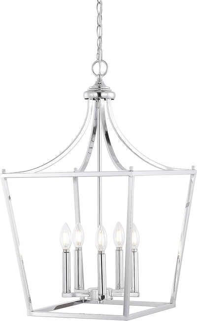 Linterna colgante hierro cromado 16pulg Midcentury cocina